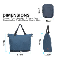 Shopper Bag Tote Bag Foldable Travel Laptop Grocery Nylon KO-DUAL NAVY thumbnail