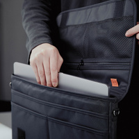 15.6/16 inch Laptop Sleeve Padded Shoulder Bag Travel Carry Case LATO BLACK thumbnail