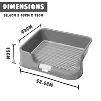 Dog Pet Potty Tray Training Toilet Raised Walls T1 GREY thumbnail