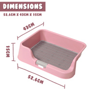 Dog Pet Potty Tray Training Toilet Raised Walls T1 PINK thumbnail