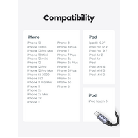 UGREEN 60163 USB-A to 8-pin iPhone Charging Cable 2M Silver thumbnail