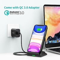 CHOETECH T524S 10W/7.5W Fast Wireless Charging Stand with AC Adapter thumbnail