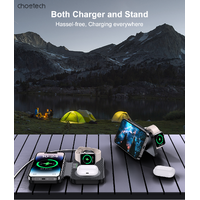 CHOETECH T616-F-BK 3in1 Magnetic Foldable Wireless Charger Black thumbnail