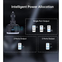 CHOETECH TC0020 45W 2 Sockets + 2x USB-C + 1x USB-A Cigarette Lighter Splitter thumbnail