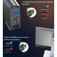 CHOETECH XDH01 4K 60Hz DisplayPort Male to HDMI Male Braided Cable 2M thumbnail