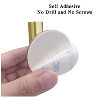 2 Pcs Wall Mount Self Adhesive Bathroom Towel Hooks Holder Cloth Hanger Hook Door Hanger Gold thumbnail