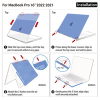 Suitable for  MacBook Pro 16 inch Case 2023 2022 2021 M2 A2780 A2485 M1 Pro/Max Hard Shell Case Keyboard Cover Wine Red thumbnail