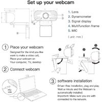 1080p HD Webcam USB Desktop Computer Laptop Camera Video Calling Built-in Mic thumbnail