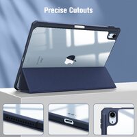 iPad 10th Case 10.9 Inch 2022 with Pencil Holder, Smart iPad Clear Case with Soft TPU Auto Wake Sleep Dark Blue thumbnail