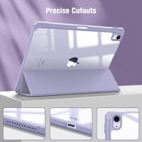 iPad 10th Case 10.9 Inch 2022 with Pencil Holder, Smart iPad Clear Case with Soft TPU Auto Wake Sleep Lavender thumbnail