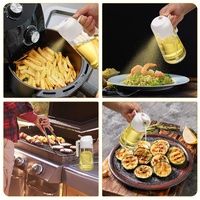 600ml 2 in 1 Glass Oil Sprayer Dispenser Kitchen Sprayz Cooking Baking Oil Bottle BBQ Spray White thumbnail