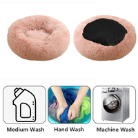 Pet Dog Bedding Warm Plush Round Comfortable Nest Comfy Sleep kennel Pink M 70cm thumbnail