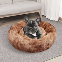 Pawfriends Dog Cat Pet Calming Bed Warm Soft Plush Round Nest Comfy Sleeping Cave 120cm thumbnail