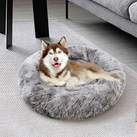 Pawfriends Dog Cat Pet Calming Bed Washable ZIPPER Cover Warm Soft Plush Round Sleeping 70 thumbnail
