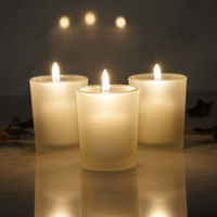 20 Pack Frosted White Glass Votive Candle Holders for Candle Making Kit Tealight Candles Cup Home Decoration thumbnail