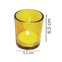 20 Pack Yellow Glass Votive Candle Holders Table Centreoieces  Xmas Wedding Anniversary Event Recption Party Function or Home Decor thumbnail