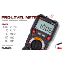 KAIWEETS Digital Multimeter TRMS 6000 Counts Voltmeter Auto-Ranging Fast Accurately Measures Voltage Current Amp Resistance Diodes Continuity Duty-Cyc thumbnail