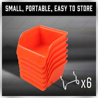 6Pc Pegboard Bins Peg Board Parts Storage With Steel Hooks Tools Organiser Tray thumbnail