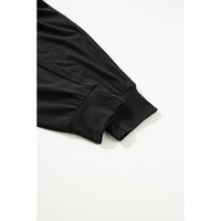 Black Split Long Cardigan and Skinny Pants Lounge Set - S thumbnail
