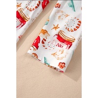 White Christmas Pattern Long Sleeve Shirt and Pants Pajama Set - XL thumbnail