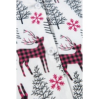White Christmas Printed Shirt and Pants Pajama Set - L thumbnail