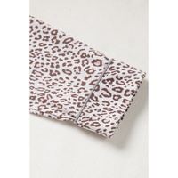 White Leopard Print Long Sleeve and Pants Pajamas Set - L thumbnail