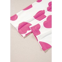 Pink Ruffled Tank Top And Heart Print Pants Lounge Set - L thumbnail