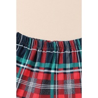 Multicolor ALL IS BRIGHT Graphic Christmas Plaid Pajamas Set - L thumbnail