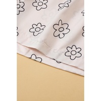 Beige Floret Printed Pajama Shorts Set - L thumbnail