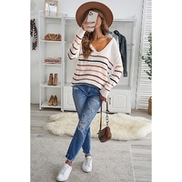 Multicolor Striped Knit Sweater - XL thumbnail