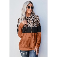 Azura Exchange Leopard Tie Dye Colorblock Hoodie - L thumbnail