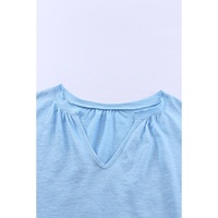 Azura Exchange Solid V Neck Butterfly Sleeve Tee - S thumbnail