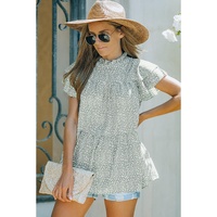 Azura Exchange Ruffled Cheetah Print Top - S thumbnail