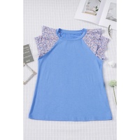 Azura Exchange Tiered Lace Sleeve Knit Top - S thumbnail
