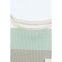 Azura Exchange Ribbed Color Block Long Sleeve Top with Pocket - M thumbnail