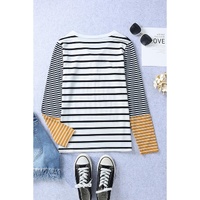 Azura Exchange Stripe Button Henley Top - S thumbnail