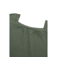 Azura Exchange Puff Sleeve Waffle Knit Top - S thumbnail