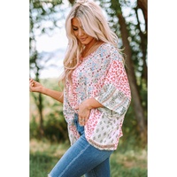 Azura Exchange Animal Floral Mix Print Cape Top - S thumbnail