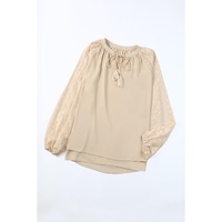 Azura Exchange Leopard Mesh Bubble Sleeve Blouse - L thumbnail