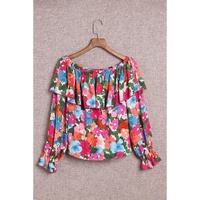 Azura Exchange Floral Print Off Shoulder Blouse - L thumbnail