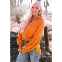 Azura Exchange V Neck Drop Shoulder Waffle Knit Top - XL thumbnail