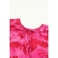 Azura Exchange Ruffled Floral Print Blouse - S thumbnail