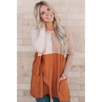 Azura Exchange Color Block Patchwork Long Sleeve Top - M thumbnail