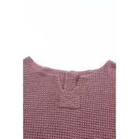 Azura Exchange Loose Waffle Knit Long Sleeve Top - XL thumbnail