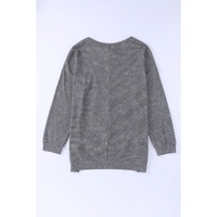Azura Exchange Waffle Knit Side Slit Pullover Top - XL thumbnail