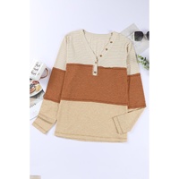 Azura Exchange Color Block Henley Top - S thumbnail
