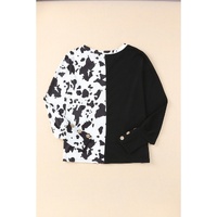 Azura Exchange Patchwork Waffle Knit Long Sleeve Top - L thumbnail