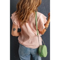 Azura Exchange Tiered Ruffled Short Sleeve Blouse - XL thumbnail