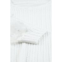 Azura Exchange Applique Mesh Sleeves Textured Knit Blouse - L thumbnail