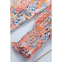 Azura Exchange Floral Puff Sleeve Blouse - XL thumbnail